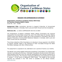 Organisation of Eastern Caribbean States OECS Data for Decision Making (DDM) Project - Consultancy Services to Support Production of Anonymised Statistical Datasets in Grenada, Saint Lucia and Saint Vincent and the Grenadines